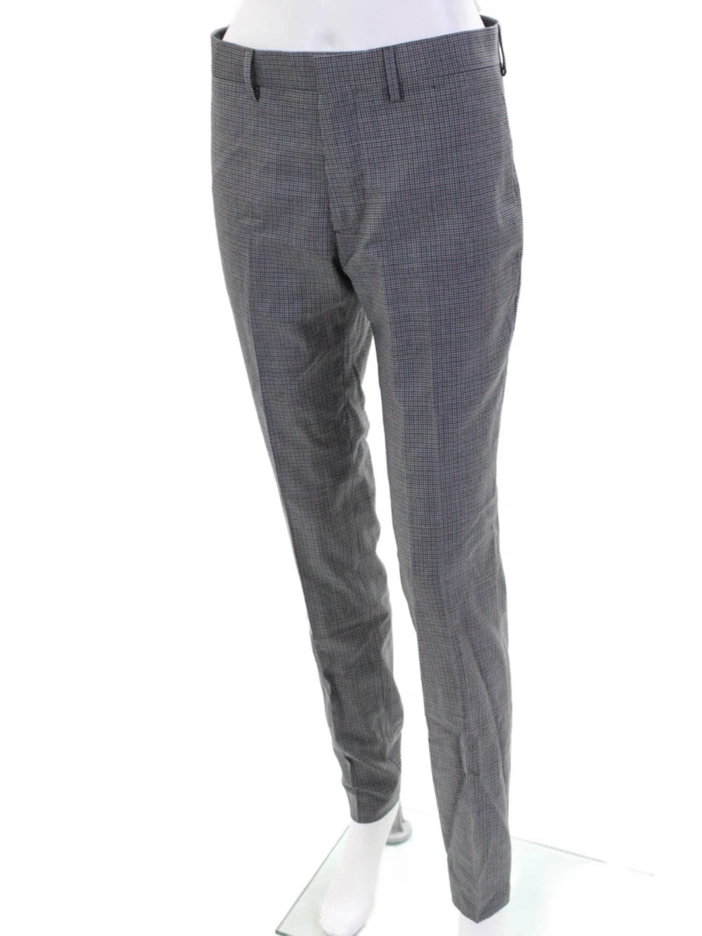 The Kooples Women’s Gray Micro-Houndstooth Slim Dress Pants - Picture 2 of 5